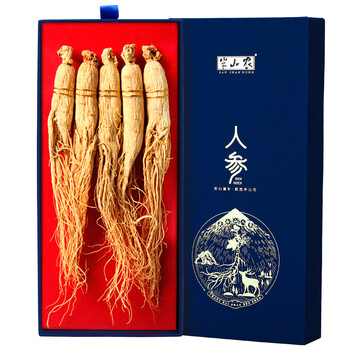 半山农人参精选吉林长白山人参人参礼盒白参人参片野山参生晒参泡酒药材5支100克g 盒 图片价格品牌报价 京东