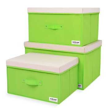 
                                        
                                                            百草园(bicoy)分盖收纳箱整理箱 衣服杂物收纳盒储物箱 28L+40L+60L 3个装 绿色                