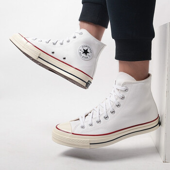 匡威（Converse）男鞋2024秋季新款1970s帆布鞋三星标经典女鞋黑色高帮休闲板鞋潮 162056C /白色 43