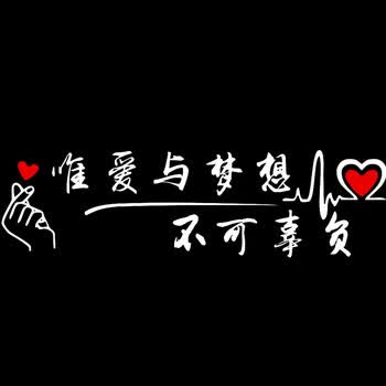 灯眉改装新款创意搞笑抖音网红同款文字创意划痕遮挡 爱与梦想-白色