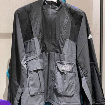 阿迪达斯 （adidas）外套男士2025春季新款TERREX户外健身运动服连帽防风休闲夹克 HE9929黑色  M