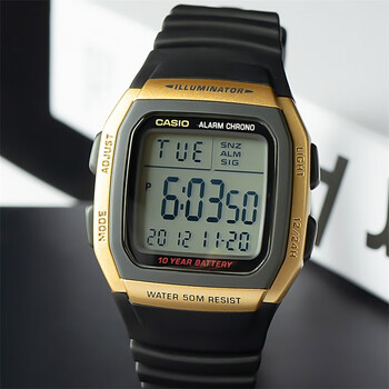 卡西欧(casio)手表黑色户外运动休闲防水男士方块电子表w800hg-1a 9a