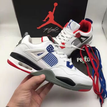 乔4白水泥热熔岩男鞋莆田纯原 aj4红蓝鸳鸯-高版本真气垫 36