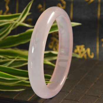 清石园 陕西蓝田玉芙蓉玉手镯贵妃镯 天然水晶玛瑙玉髓手饰女 6.0cm