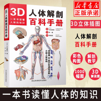 3D人体解剖百科手册 人体解剖学彩色学图谱 物图谱解剖学医疗医学图谱入门书 西医解剖学外科医