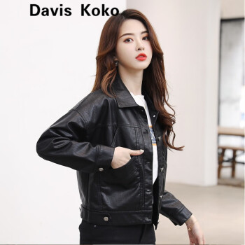 Davis Koko ߶Ʒ Ƥ¼ӺŮװ2021괺¿̿Ƥпݰٴ ɫ L