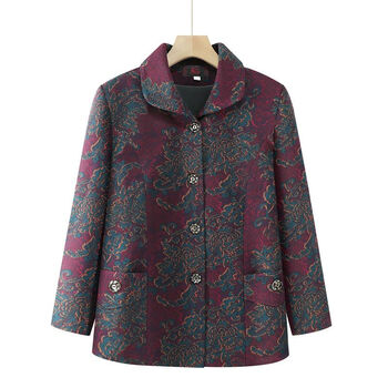 外套奶奶秋装外套中老年女装60-70-80岁妈妈老太太衣服老人春秋季上衣