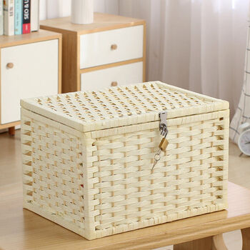收纳箱子带锁的收纳盒储物盒储物箱寝室宿舍书本零食整理筐大容量