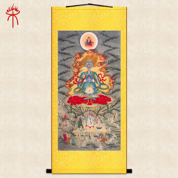 上焱下木面燃大士鬼王画像卷轴画大士爷普渡公挂图道场水陆画定制头顶观音版金黄色装裱b宽45高100cm 图片价格品牌报价 京东