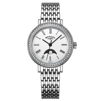 rotary手表女士腕表温莎系列闪钻月相女表优雅气质石英表ins时尚小钻