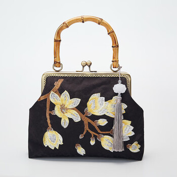 袋鼠新品旗袍古风手提包复古女包手工口金包晚宴包中国民国风手提包