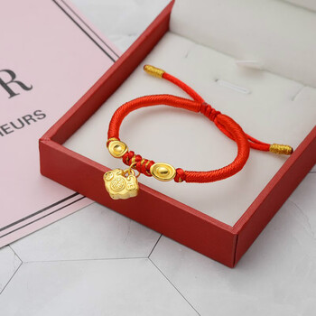 周大福999长命锁小金锁宝宝平安锁满月金饰婴儿手绳儿童转运 金锁 2