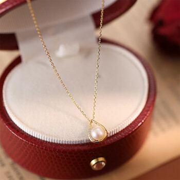 qimeila925银水滴淡水珍珠项链