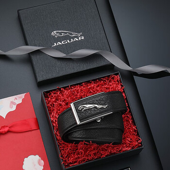 捷豹jaguar轻奢侈品牌男士皮带男自动扣腰带真皮商务休闲时尚裤腰带