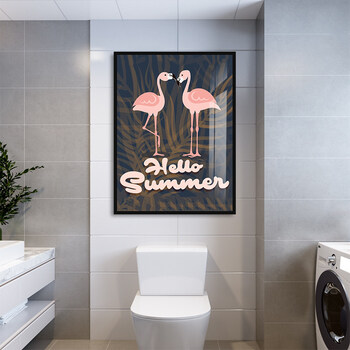 卫生间挂画 浴室挂画贴画卫生间厕所马桶背景装饰贴纸浴室画防水挂画