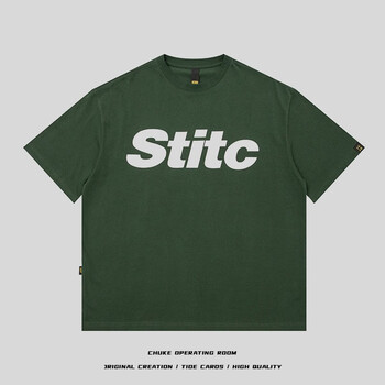 duying短袖t恤男士夏季宽松纯棉重磅衣服日系潮牌半袖休闲上衣印花t恤