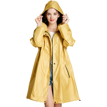 纳米lanwea【京东优选】时尚长款雨衣旅行徒步户外遮光涂层轻薄款防水