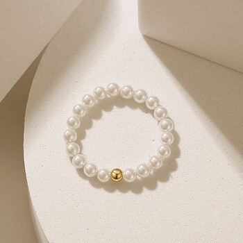 恋铂(lianbo)礼遇季小金豆戒指s925珠珠女百搭ins风戒子网红简约叠带