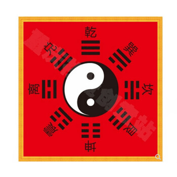 太极八卦图挂画易经周易先天八卦挂画阴阳八卦图 定制 红色有字(1-3天