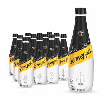 可口可乐(coca-cola)怡泉苏打水柠檬味无糖原味 c柠檬味400ml*12瓶含