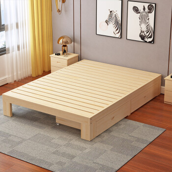 实木床松木床单人床双人床简约成人床床简易床定做床1518床板厚13高40