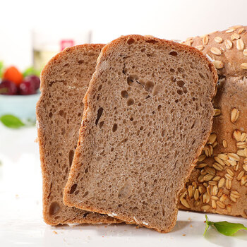 俄罗斯全麦大列巴无糖精代餐低脂卡无油粗粮面包吐司500g营养食品 2黑