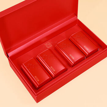 空礼盒一斤装铁罐通用红茶绿茶正山小种茶叶罐礼盒草木芳华红色四合一