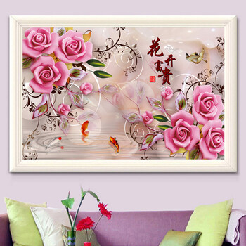 钻十字绣钻石绣2020新款客厅简约现代 满钻版 画布70x46画芯62x38厘米