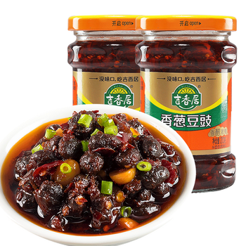 吉香居香葱豆豉酱拌饭拌面炒菜豆豉210gx3瓶年货