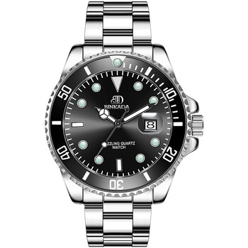 瑞士宾卡达binkada手表男瑞士品质石英表防水夜光精钢绿水鬼男士手表