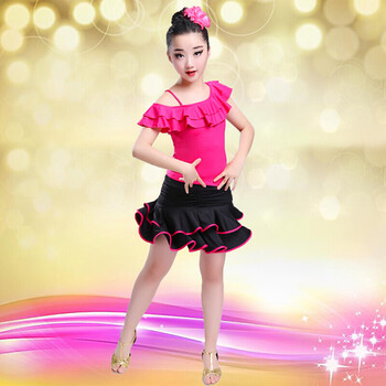 2018春季新款 儿童拉丁舞服装夏女童跳舞裙子少儿练功服女孩舞蹈演出