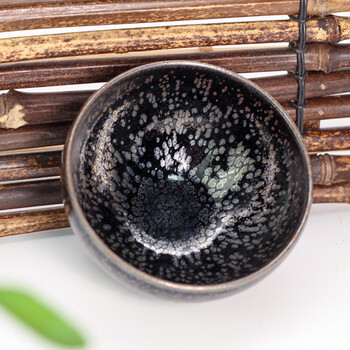 建盏非遗手工茶具茶杯建阳建盏主人杯曜变铁胎直播福利款 余秋华黑底