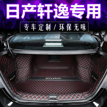 14代轩逸后备箱垫全包围 -2021款日产新轩逸经典专用汽车尾箱垫 黑红