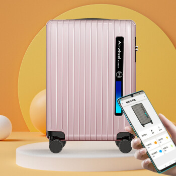 Airwheel爱尔威智能行李箱短途蓝牙电子密码万向轮NFC拉杆箱20英寸糖果色旅行登机箱学生男女 智慧版-粉