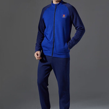 际华 19火焰蓝消防员春秋季户外跑步备勤服长袖体能作训服圆领衫拼接