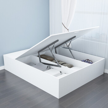 平子集 榻榻米床箱 气压床箱 简约北欧高箱储物床 可改尺寸 浮雕白色