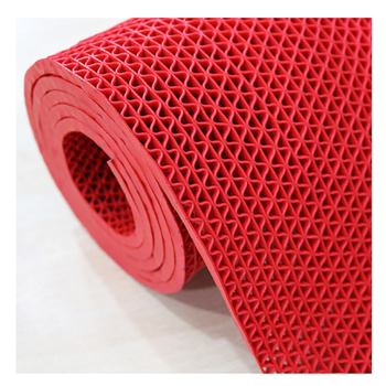 马晶防滑垫PVC塑料防水大面积卫生间浴室S型厨房厕所镂空地垫 红色 1.2米宽*5米长【中厚4.5mm】