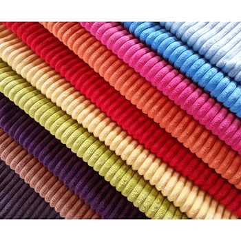 色灯芯绒条绒布料面料混纺diy手工布艺抱枕飘窗坐垫沙发布面料 米色1#