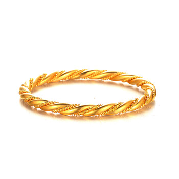 寻珍爱 黄金手镯足金999麻花古法传承实心镯子送妈妈长辈圣诞节礼物