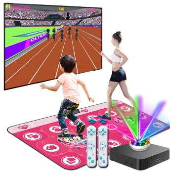 全舞行【新款HDMI超清】跳舞毯双人无线跳舞机家用电视体感游戏机炫舞毯 加厚款HDMI无线+米红30MM+游戏