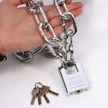 链条锁防盗链子锁防剪铁链锁三轮车自行车摩托车锁电瓶车链条挂锁 里