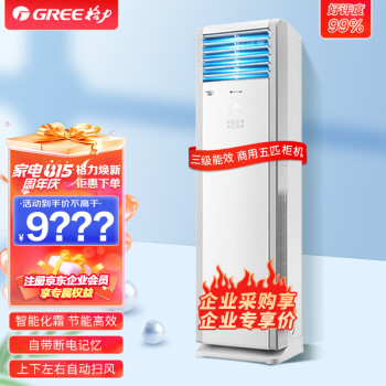 格力（GREE）清凉湾5匹柜机新能效定频冷暖两用立柜式商用空调办公室商铺RF12WQ/NhB-N3JY01(380V)企业专享