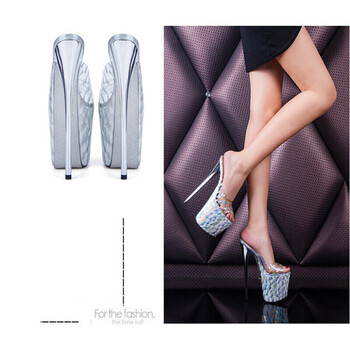 夏尚新品男人可以穿的高跟鞋超高跟凉拖鞋女夏性感走秀伪娘恨天高伪娘