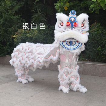 醒狮道具舞狮头全羊毛舞狮竹子舞狮子头黄飞鸿南狮醒狮头舞狮道具 银