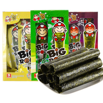 泰国老板仔海苔卷10盒休闲食品即食海苔bigroll儿童零食小吃 【2盒】