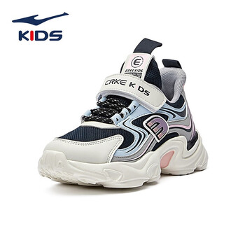 鸿星尔克erke童鞋女童大小童秋季儿童慢跑鞋64121320096橡芽白峡湾蓝