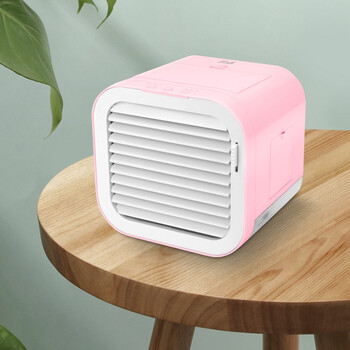哥尔电风扇冷风宿舍办公迷你电风扇便携小巧式冷风扇粉色go3601
