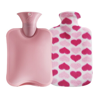 mr热水袋注水pvc暖水袋雨丝大号加厚防爆暖手宝暖宝宝绒布套颜色随机