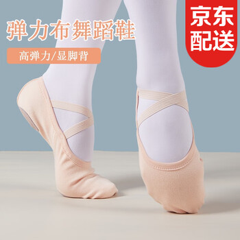 铁箭 Tiejian 舞蹈鞋女弹力布成人芭蕾舞鞋免系带软底练功鞋男儿童形体鞋女童猫爪鞋肉粉色34 偏小两码 图片价格品牌报价 京东