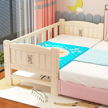 床实木加宽床拼接大床边床带护栏成人床单人加床定制三面护栏长180宽